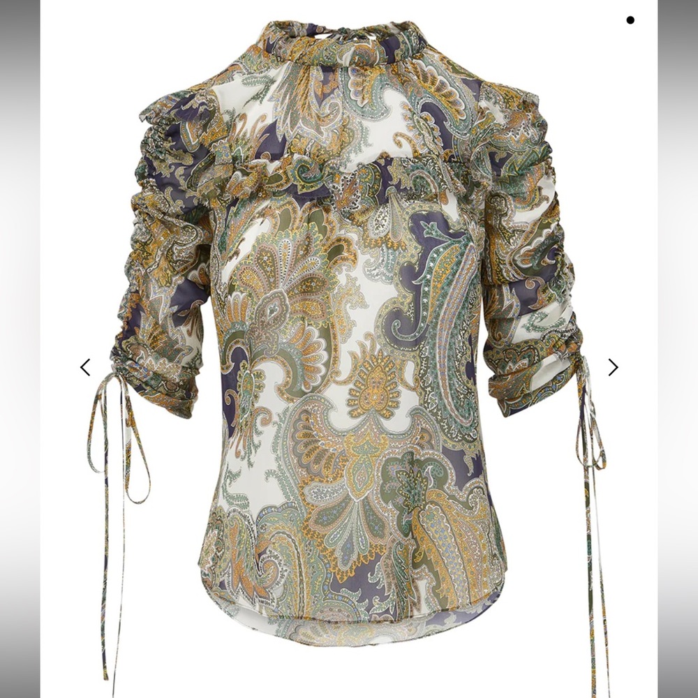 NWT VERONICA BEARD HOWELL BLOUSE ARMY MULTI